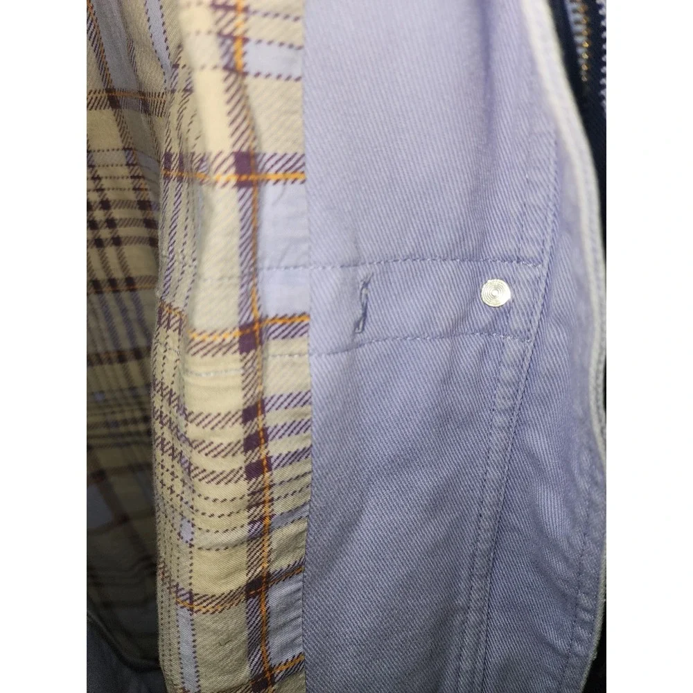 Vintage 90s Denim&CoLight BlueDenim Lined Chore Coat Corduroy Collar Women's 2XL